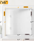 Heavy Grade 6X6 Inch Drywall Access Panel With Concealed Hinge System dimensions showing cutout and frame measurements.
