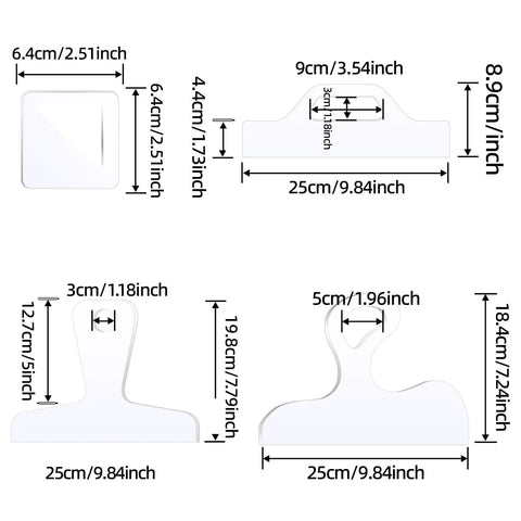 Slick Acrylic Router Templates For Custom Charcuterie Boards Hella Durable Woodworking Handle Stencils clear guides measuring 9x25 cm.