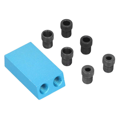 Dope Pocket Hole Jig Kit For Woodworking With 15 Degree Angle Aluminum Alloy Drilling Guide, 7-Piece Set in blue and black