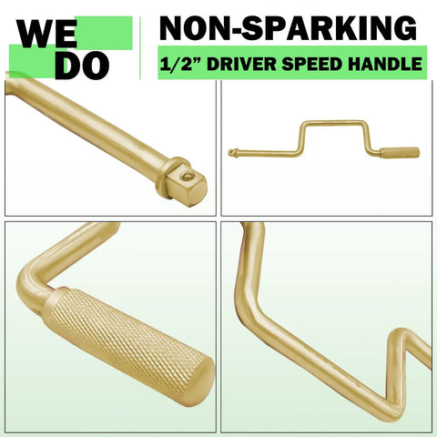 Spark-Free Aluminum Bronze 25-Piece Tools Kit For Half Inch Drive with close-up of non-sparking speed handle