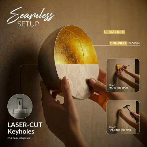 Instructions for hanging Top Shelf Gold Wall Candle Sconces Set Of Two Six Point Five Inch Round Tea Light Holders.