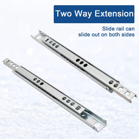 Kickass Heavy Duty Dual Direction 8.4 Inch Drawer Slides With Butter Smooth Glides Zinc Plated Steel for tight cabinet fits.