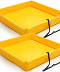 2 Pack Folding Duck Pond Kit With Easy Setup Portable Spill Containment Mini Berm Platform Tray 4 Ft By 4 Ft By 6 Inch Yellow Waterproof Heavy Duty PVC Coated Polyester Durable Outdoor Pond Accessory