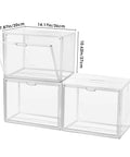 3 Pack Clear Acrylic Purse And Handbag Organizer For Closet With Magnetic Door, Stackable Display Case, transparent cubes.
