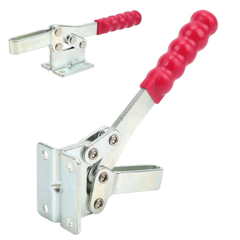 Welding Toggle Clamp For Vertical Fixture And Elbow Applications, Heavy Duty Pro Grade Hand Tool GH203P, red ergonomic handle