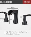 Brea 8 Inch Widespread Bathroom Sink Faucet With Two Handles Three Hole Mount In Tuscan Bronze Finish dimensions