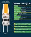 Low Voltage LED Bulb 2W Warm White 3000K For AC DC 12V 24V JC Type Bi Pin G4 Base Dimmable Bright As 20W Halogen Energy Saving