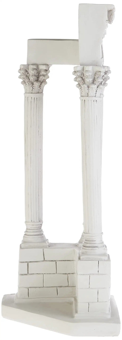 Temple Of Vespasian Corner Column Replica With Acanthus Corinthian Capital For Indoor Outdoor Decor showing dual columns in faux stone finish