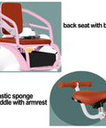 Three Wheel Cruiser Tricycle With Rear Passenger Seat And Backrest, Pneumatic Tire Spoke Wheel, Pedals And Single Brake