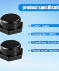 2 Pack NMO Antenna Mount Cap With O Ring Seal Weatherproof Dust And Rain Cover, black color, shown with specifications