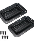 Two Pack 6.34 Inch Recessed Spring Loaded Chest Handles with Rubber Grip for Trunks, Crates and Storage Boxes Surface Mount