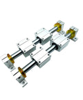 8mm x 800mm Chrome Linear Motion Rods 2 Pack For 3D Printers And CNC Machines, smooth guide rails with mounted bearing blocks