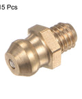 15 Piece Brass Straight Grease Fitting Kit With M5x0.8mm Metric Thread Hydraulic Nipple Accessories for Cars and Trucks