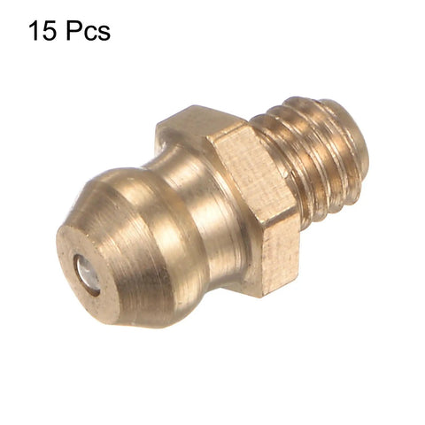15 Piece Brass Straight Grease Fitting Kit With M5x0.8mm Metric Thread Hydraulic Nipple Accessories for Cars and Trucks