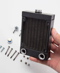 Rad Metal V8 Engine Model Kit With All Accessories One Sixth Scale Water Cooled 4 Stroke Physics Class Demo Build showing a radiator component.