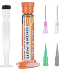 Lead Free Solder Paste Sn64.7 Bi35 Ag0.3 20G No Clean Medium Temp For SMD SMT IC LED PCB Repairs, includes applicator tips