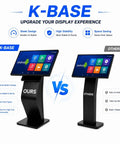 Bulletproof 43 Inch Windows Touch Screen Kiosk Loaded With Eight Gb Ram And One Twenty Eight Gb Storage Runs Smooth As Butter For Retail Point Of Sale Terminals Digital Billboards And Lobby Guide Centers comparison of sleek K-Base design vs outdated competitors.
