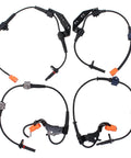 Front And Rear Abs Wheel Speed Sensor Kit For Honda Crv 2.4L 2002 2006 set of 4 sensors with connectors for easy installation.