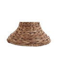 Natural Woven Water Hyacinth Table Lamp 31 Inch for Living Room Coastal Farmhouse Urn Base with Gray Linen Drum Shade LED Bulb