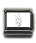 V Initial Charm Letter For 9mm Charm Links Stainless Steel Necklace Pendant Component Traditional Italian Modular Link Go To Must Have 9mm Link Chains Durable Silver Tone Jewelry Accessory showing engraved design