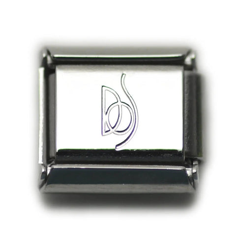 V Initial Charm Letter For 9mm Charm Links Stainless Steel Necklace Pendant Component Traditional Italian Modular Link Go To Must Have 9mm Link Chains Durable Silver Tone Jewelry Accessory showing engraved design