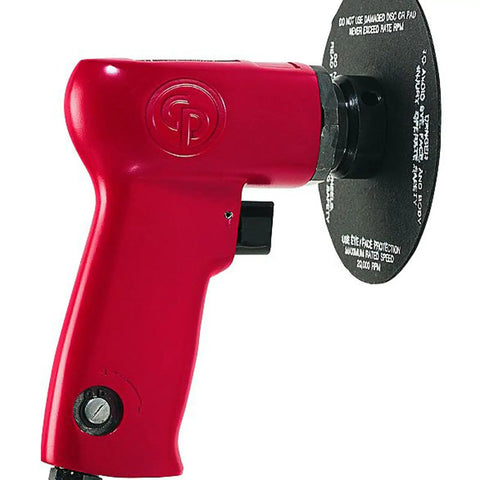 High Speed 5 Inch Air Sander With Right Angle Grip, Pistol Handle, Hook And Loop Pad, 0.5 HP, 14,000 RPM, Variable Speed Control