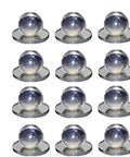 Stick-On Round Mirror Knobs Pack Of 12, Clear Acrylic Ball Knobs With 1-1/4 Inch Size And 2 Inch Backing, No-Drill Install Display