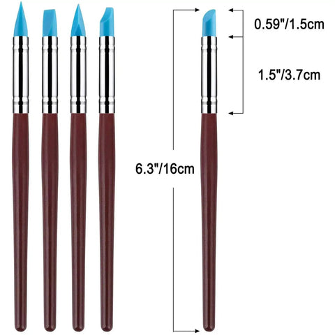 10 Pack Blue Silicone Tip Pens For Dental Resin And Clay Modeling Rock Solid Wood Handles Hella Versatile Sculpting Tools Total Game Changer For Every DIY Maker Smooth Vibe