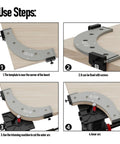 Five Piece Router Corner Radius Template Set With Removable Woodworking Jigs For Smooth Cabinet Edges Plus Sturdy Arc Cutting Guides step-by-step guide for router jig use.