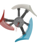 Beefy 400 Watt Wind Turbine Kit With DC Helix Maglev Axis, 12V Vertical Wind Turbine With High Strength Fiberglass Blades, Levitation Shaft, Quiet, Low Vibration, Off Grid Ready, Includes Controller, showing three colorful blades and central hub.