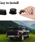 Tailgate Bushing Insert Kit And Hinge Upgrade For Most Pickup Trucks, shown with hand and pickup truck, easy installation