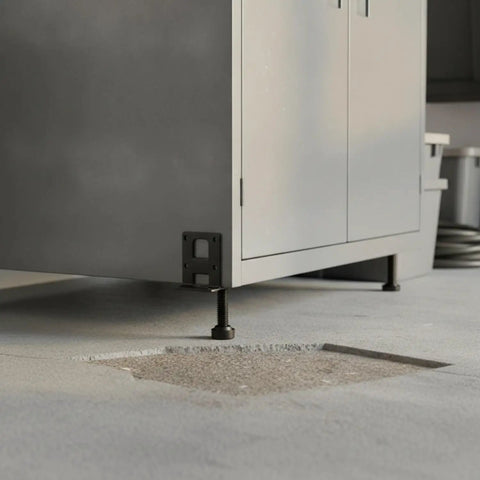Heavy Duty Adjustable Cabinet Leveling Feet For Side Mount Wardrobes On Uneven Floors Carbon Steel Levelers With Threaded Height Adjustment