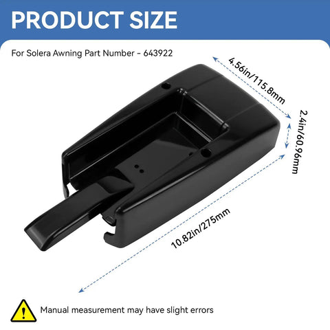 RV Awning Back End Cap For Your Camper Trailer Awnings Idler Drive Front End Cap Replacement Built Tough From Durable Plastic For Lippert And Solera Compatible Awnings Motor Housing Replacement Part. Black 10.82 x 4.56 x 2.4 in