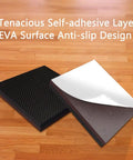 Grippy Non Slip Furniture Pads 12 Pack 4 Inch Self Adhesive Rubber Feet showing adhesive layer and anti-slip surface on wood floor