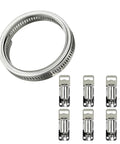 Get This 6.56 Ft Adjustable Stainless Steel Hose Clamp Strap With Screw Fasteners For Durable Repairs And A Custom Fit To Banish Leaks At The Shop, coiled strap with six fasteners