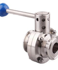 Sanitary Butterfly Valve With Pull Handle 304 Stainless Steel Tri Clamp Clover 1 Point 5 Inch Tube OD Fits 1 Point 5 Inch Tri Clamp