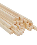 25 Pack Square Wood Dowel Rods 5/16 X 15 Inch Unfinished Pine Craft Sticks stacked, featuring slick cut ends for creative projects.