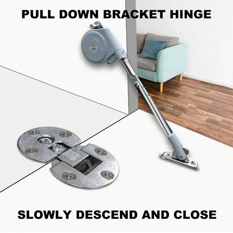 2Pack 105 Degree Soft Closing Pull Down Hinge Brackets For Downward Opening Lids And Cabinets Toy Box Hinges Soft Close No-Brainer Install With 3-4Kg Load Zinc Alloy And ABS Construction Noise Reducing Smooth Close