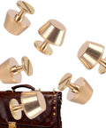 Top Shelf Solid Brass Nailhead Studs With A Killer Gold Shine Featuring No Fuss Flat Head Screw Back Rivets Made For Heavy Duty Leather Handbag Fixes And Smooth Diy Craft Projects That Truly Deliver, showing six solid brass rivets.