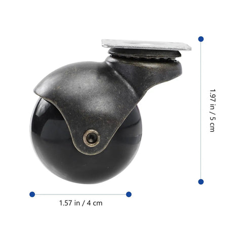 Top Shelf 2 Inch Antique Brass Swivel Casters With Heavy Duty Ball Bearings 4 Piece Furniture Wheel Set for tables and chairs.