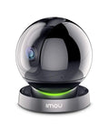 Indoor Security Camera 1080P HD WiFi 2.4G Only With 360 Degree View Night Vision 2 Way Audio Smart Tracking Sound Detection Spotlight And Siren Plus Ethernet Port Motion Alerts Remote Viewing Easy Setup