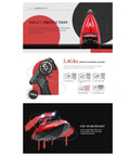 Diagram showcasing High Speed RC Jet Boat With 2.4GHz Remote Control For Teens And Adults, highlighting features and remote design.
