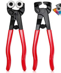 2 Piece Glass Tile Nippers Set With Dual Purpose Tile And Mosaic Cutter Tools, Wheeled Glass Cutter And Flat Head Nippers