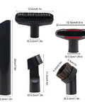 Must Have Vacuum Attachment Kit For 25mm And 32mm Hoses With Two 32mm Extension Wands Crevice Tool And Hose Adapter Eight Piece Set showing brush and crevice tools.