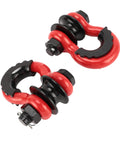 34 Inch Heavy Duty Off Road Recovery Shackle With Pulley 2 Pack, 18 Ton Load Capacity, Carbon Steel With Rubber Coating