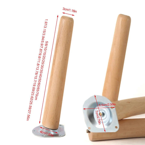 Dope Beech Wood Furniture Legs 10cm To 40cm Adjustable Height With Screws and Non Slip Pads, wood texture close-up