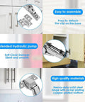 4 Pack 180 Degree Cabinet Hinges, Adjustable Mounting, Soft Close, Hydraulic Buffer, Heavy Duty, Cold Rolled Steel, Easy Install