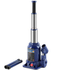 Double Ram Bottle Jack Hydraulic Welded 6 Ton Truck Jack With Three Stage Lift And Extension Screw Top in blue finish