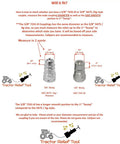 Diagram comparing 3/8 inch ISO 5675 and ISO 7241-B quick coupling for Three Eighths Inch ISO 7241-B Hydraulic Quick Coupling Pressure Relief Tool Kit.