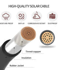 10 AWG Solar Panel Extension Cable Pair Three Feet Long Red And Black PV Wire With Male And Female Connectors For RVs
